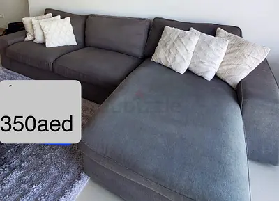 Grey L-Shaped Sofa