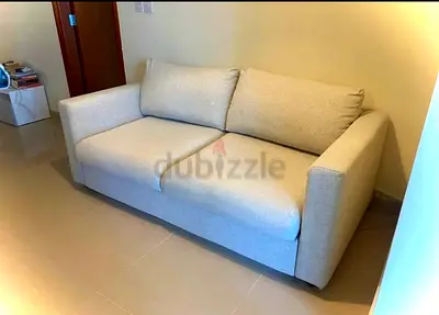 Modern Light Grey Two Seater Sofa