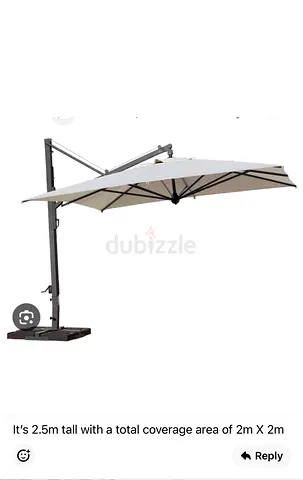 COLLECTION ONLY. Sturdy 2.5m Cantilever Patio Umbrella with Heavy Base