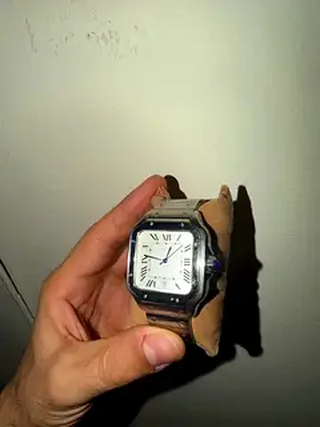 Pre-owned Cartier Santos-style Men’s Watch with stainless steel Strap