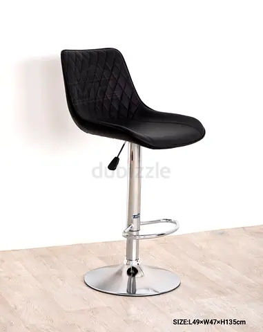 Black Adjustable Swivel Bar Stool with Footrest