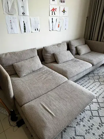 Ikea Modular 3-Seater Sofa with Chaise — Comfortable Used Condition