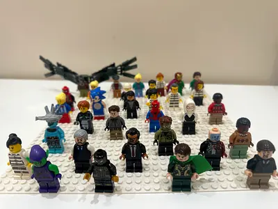 Collection of 30+ Mixed Lego-Compatible Minifigures with Accessories