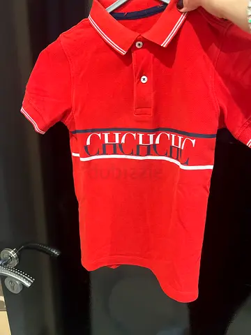 Red short-sleeve polo shirt (boys ) - good condition