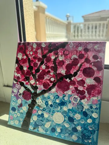 Hand-painted Cherry Blossom Acrylic on Canvas (Small) - Ready to Hang
