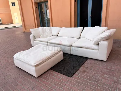 Marina home feather filled sofa with footstool