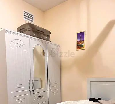 White 3-Door Wardrobe with Mirror — Good Condition