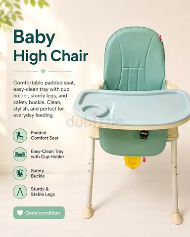 Baby High Chair with Removable Tray - Good Condition