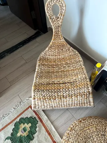 Woven Seagrass Decorative Floor Basket with Handle