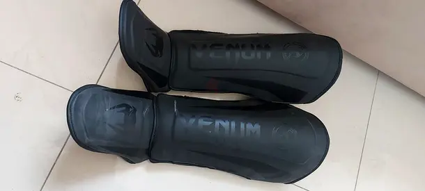 Used venum Black Shin Guards — Good Condition, light used