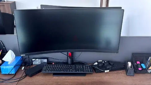Lenovo ThinkVision T34w-30 34-inch Ultrawide QHD Curved Monitor, 63D4GAT1UK