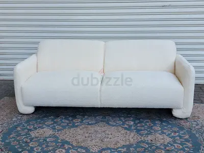 Comfortable Cream Boucle 2-Seater Sofa