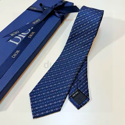Dior Navy Silk Tie - Designer Mens Tie with Box