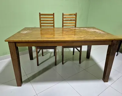 Royal Furniture Wooden Dining Table with 6 Matching Chairs - Used