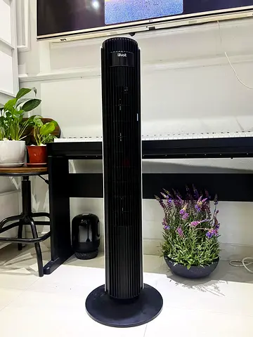 Black Tower Fan - Quiet Oscillating Fan in Good Condition