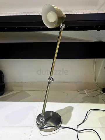 Adjustable Metal Desk Lamp - Silver, Working Condition