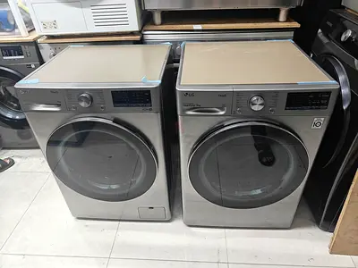 LG Front Load Washer and Dryer Set (Silver) - Good Working Condition