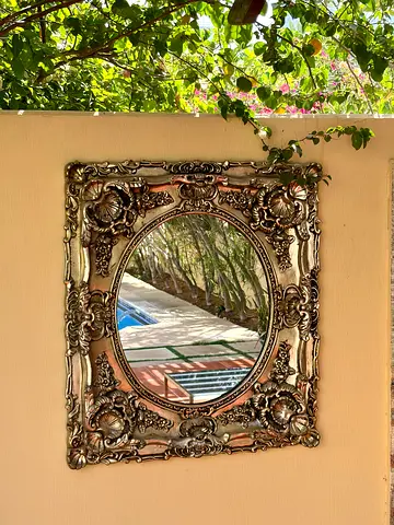 Ornate Baroque Wall Mirror — Gold Frame, Decorative