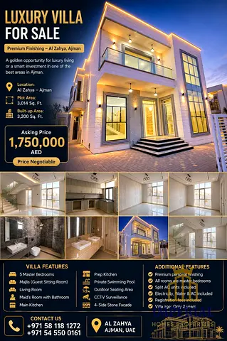 Luxury Villa for Sale in Al Zahya Ajman