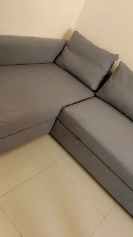 Ikea Grey L-shaped 3-seater Sofa with Storage — Good Condition