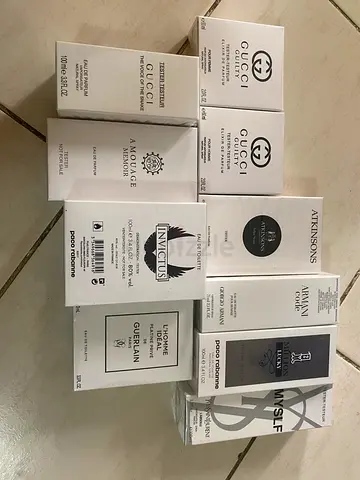 Lot of assorted mens  unisex perfumes - new in box (Gucci, Armani, Invictus, Guerlain, Atkinsons)