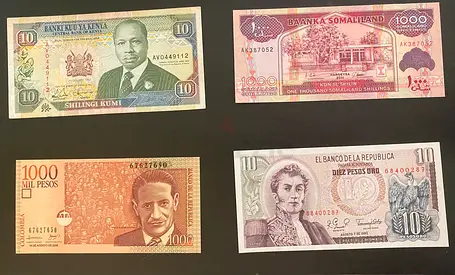 Collectible antique banknotes