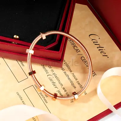 Cartier-style Rose Gold Screw Motif Bracelet with Certificate