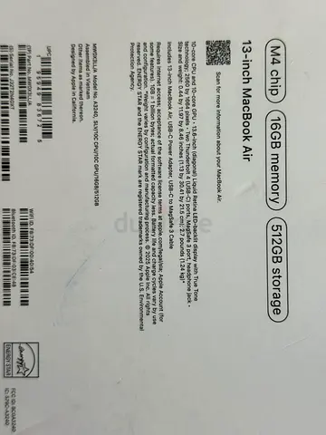 MacBook Air M4 chip, 16GB of memory, and 512GB