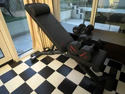 Adjustable Weight Bench with Hex Dumbbells (Set)