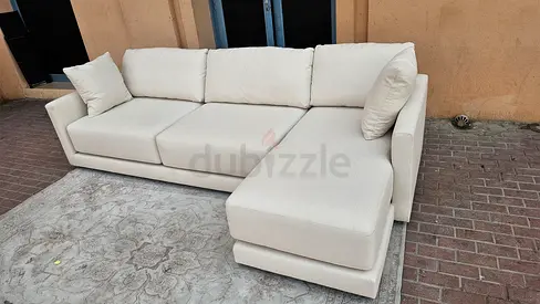 CrateBarrel L Shape Sofa Beige Excellent Condition