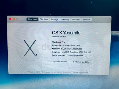 MacBook pro i7 Gen | 8 GB RAM | 750 GB Storage | Mac OS X 10.10.5 Yosemite with Original Charger