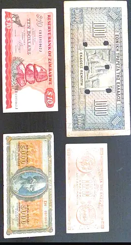 Antique Banknote Collection -Mixed International Authentic Paper money