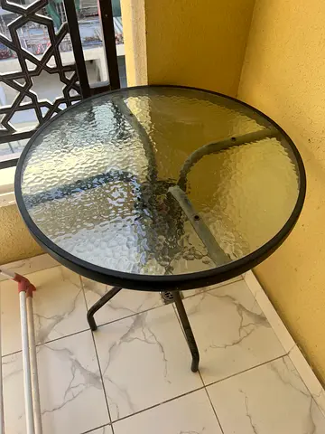 Round Glass Top Outdoor Bistro Table