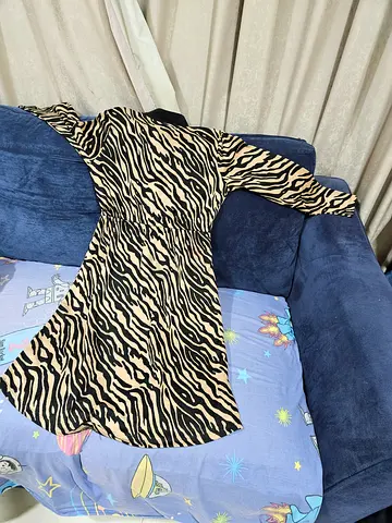 Womens Tiger Print Long Coat / Blazer - Size 12, Good Condition
