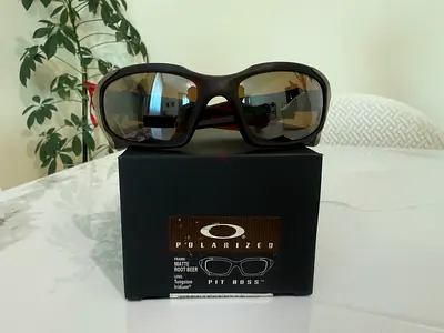 Oakley Pit Boss 1 Matte Rootbeer frame with Polarized Tungsten lens