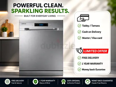 Samsung 14 Place settings Dishwasher with Speed Booster DW60M6050FS/GU (Silver)