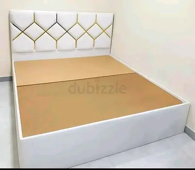 Brand New White Upholstered king Bed with Padded Headboard