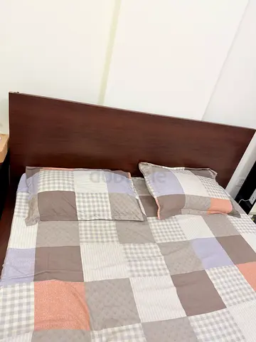 Wooden Queen Bed Frame with Headboard in Good Condition