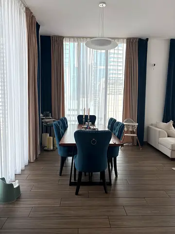 Table and Modern dining chairs set of 6