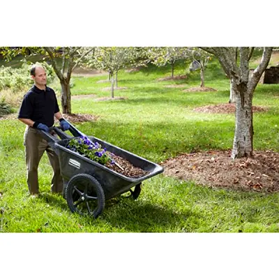 Heavy Duty Big Wheel Cart, 8.75 Cubic Foot, Assembled, Black
