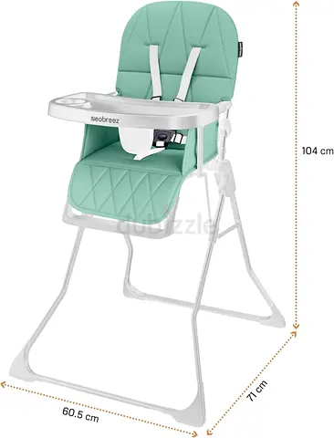 Neobreez CRIS Premium Baby High Chair,Compact Lightweight Easy Foldable Baby Feeding Chair,Removable