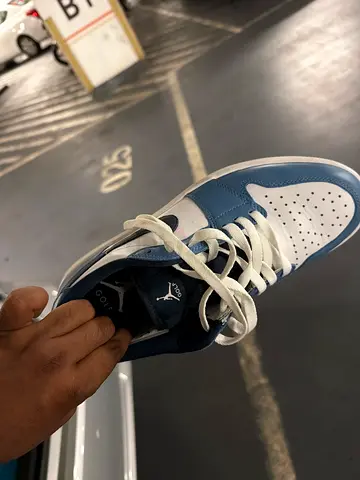 Used Air Jordan 1 Low in White and Blue - Good Condition