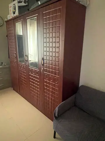 Wooden 4-Door Wardrobe/Armoire in Good Condition