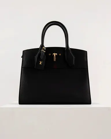Authentic Louis Vuitton City Steamer Bag MM in Black