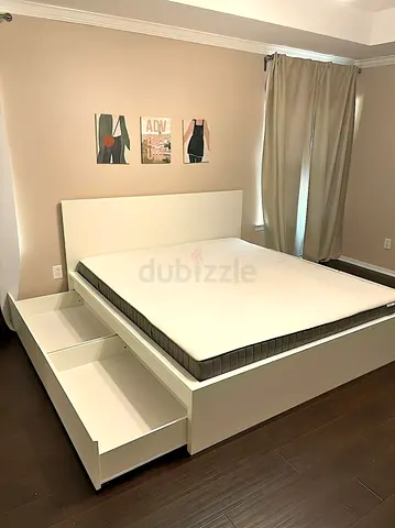 Ikea brimness king storage bed with ikea matress