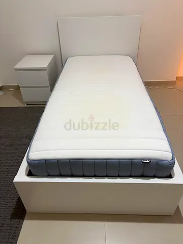IKEA Malm bed single with storage and bedside table