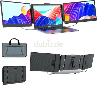 Triple Laptop Screen Extender,Ultra Slim 14 FHD 1080P IPS Dual Portable Monitor for Laptop,Type-C T