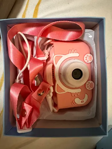 Kids Pink Cartoon Digital Camera with Strap - brand new