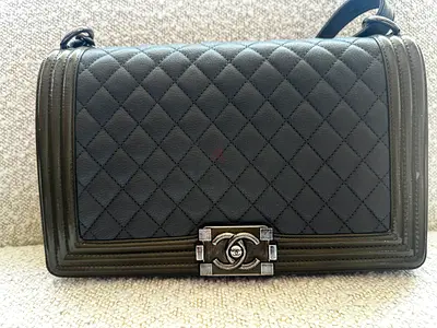 Chanel Quilted Chain Shoulder Bag with CC Turn-Lock vintage
