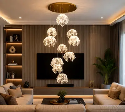 Modern Multi-Tier Pendant Chandelier - Jellyfish Glass Design